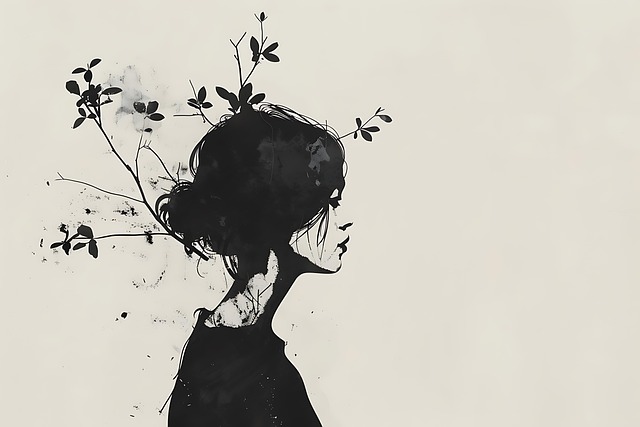 Free ai generated woman leaves illustration