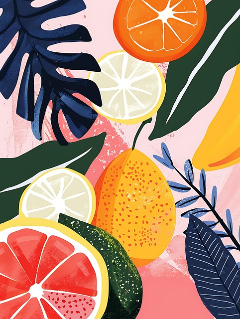 Free ai generated citrus fruit illustration