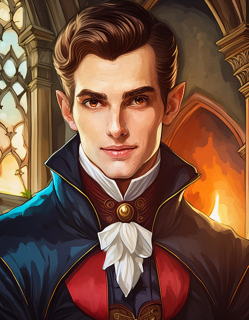 Free ai generated vampire portrait illustration