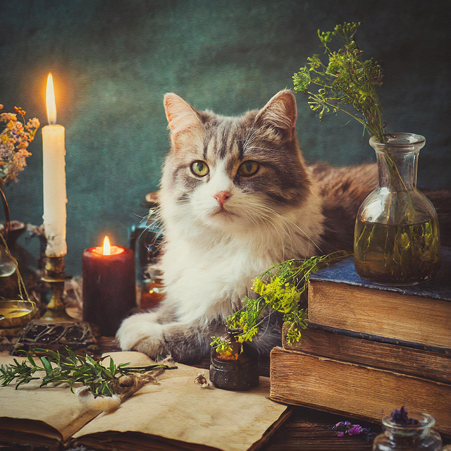 Free cat pet candle illustration