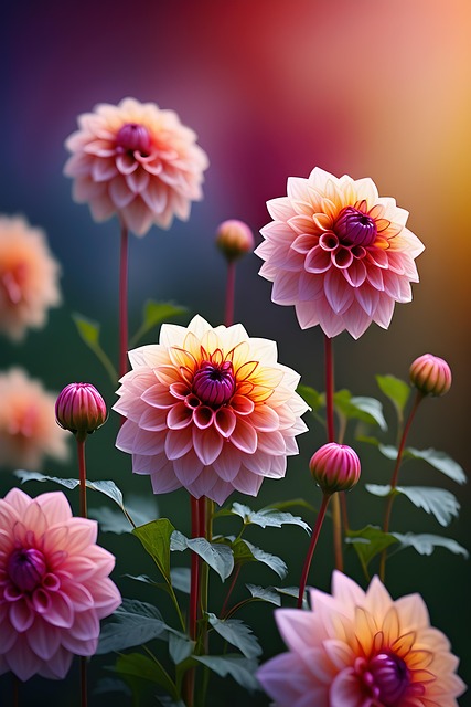 Free dahlia flower nature illustration