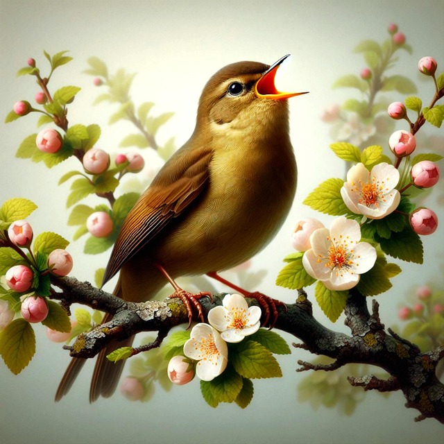 Free nachtigall frühling wildvogel illustration