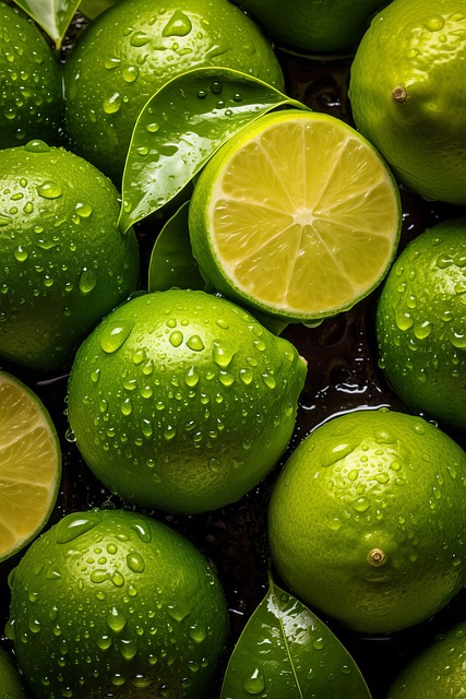 Free ai generated limes fruits illustration