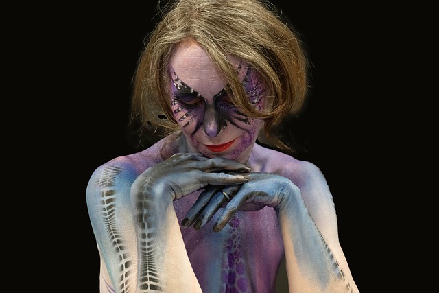 Körperfarbe, Bilden, Frau, Model