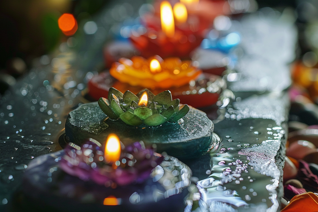 Free ai generated candles chakras illustration