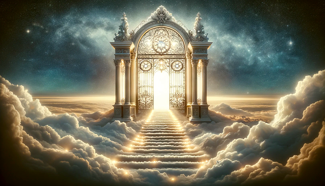 Free ai generated celestial corridor divine access illustration