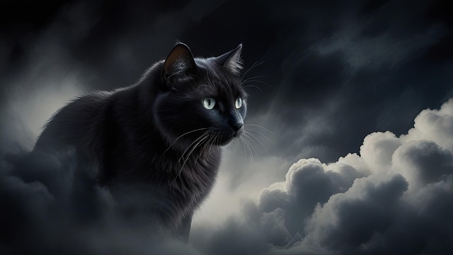 Free cat wallpaper dark cat wallpaper pet illustration