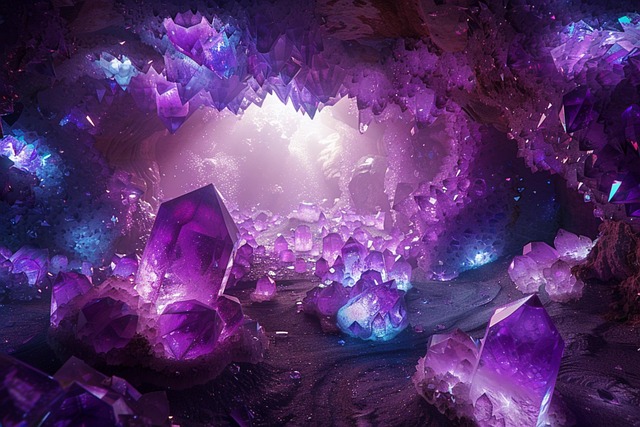 Free amethyst cave underground illustration