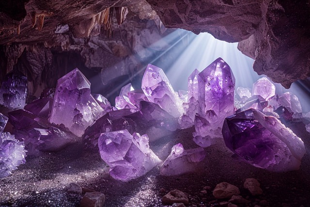 Free amethyst cave underground illustration