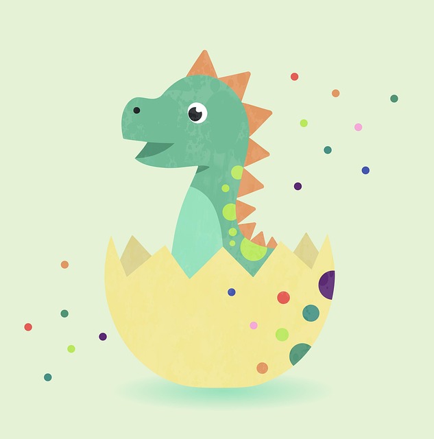 Free animal dinosaur hatching illustration