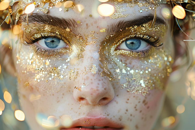 Free woman makeup gold illustration