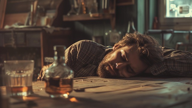 Free exhaustion alcohol despair illustration