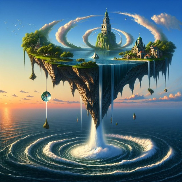 Download free HD stock image of Island Landscape Free island landscape clouds illustration