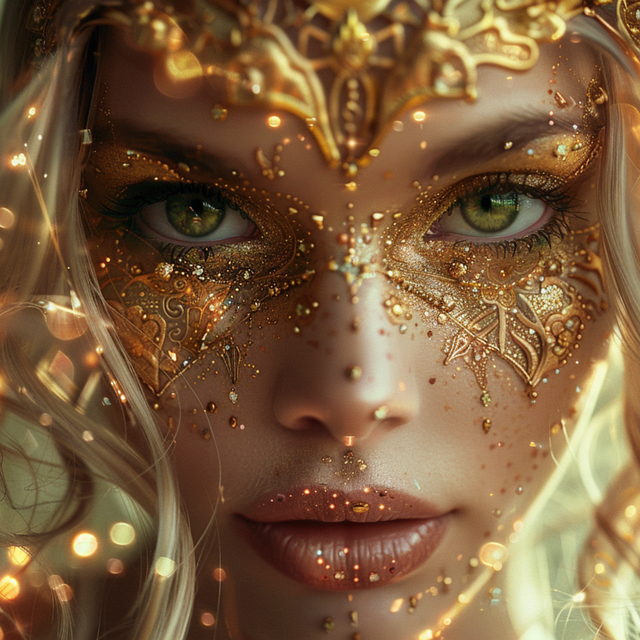 Free woman makeup gold illustration