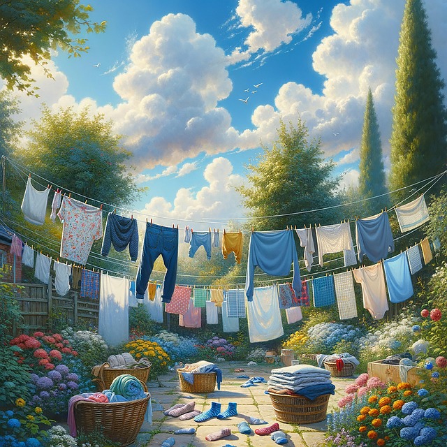 Free laundry air-drying laundry lines illustration
