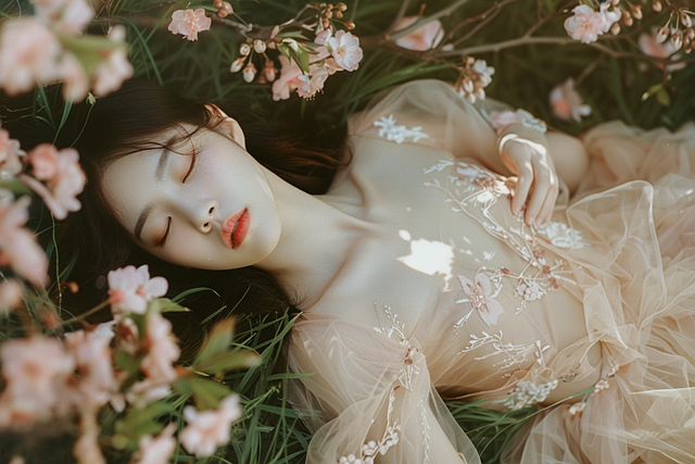 Vrouw, Weide, Natuur, Model, Houding