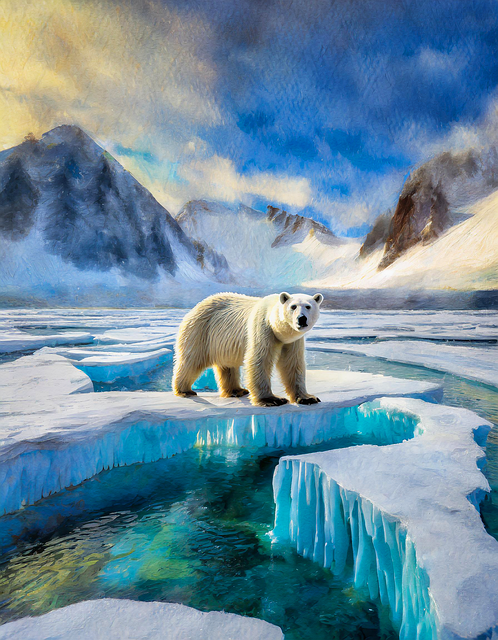 Free polar-bear ice arctic illustration
