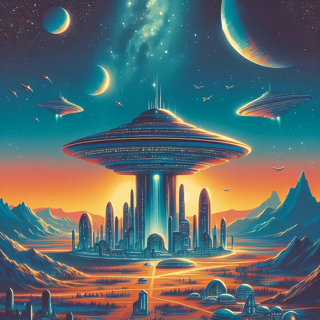Free sci-fi ufo spaceship illustration