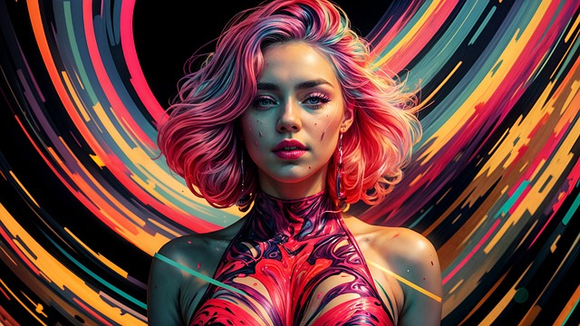 Free ai generated woman paint illustration