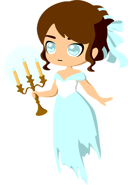 Free woman light candlestick illustration