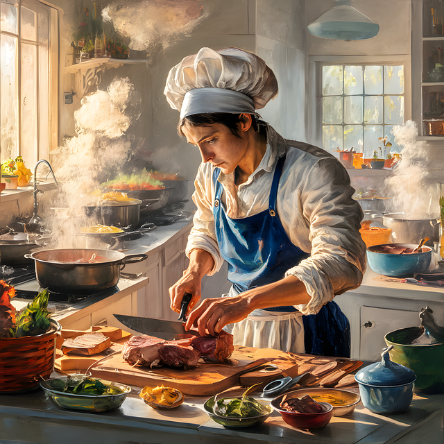 Download free HD stock image of Ai Generated Chef Free ai generated chef kitchen illustration