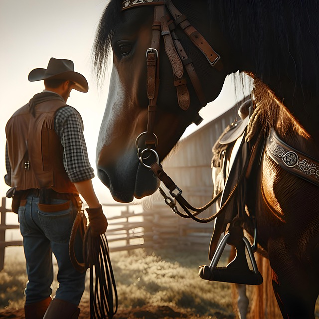 Free ai generated man cowboy illustration