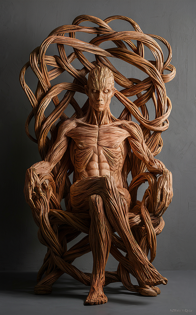 Free ai generated sculpture wood illustration