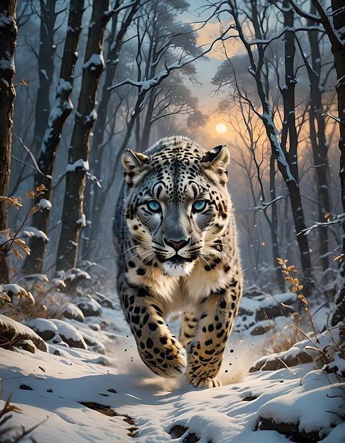 Download free HD stock image of Ai Generated Leopard Free ai generated leopard animal illustration