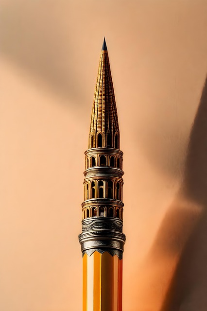 Free galata tower pencil carving art illustration