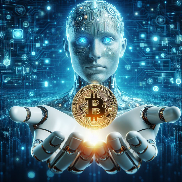 Free intelligence artificial blockchain illustration