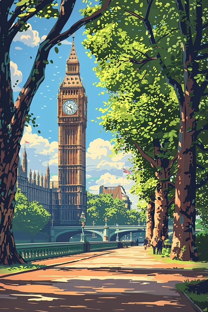 Free ai generated big ben building illustration