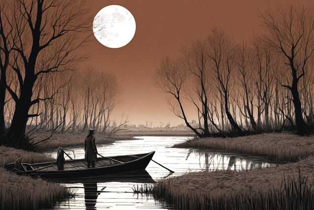 Free moorland nature landscape illustration