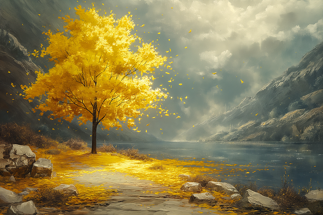 Free ai generated tree leaves illustration