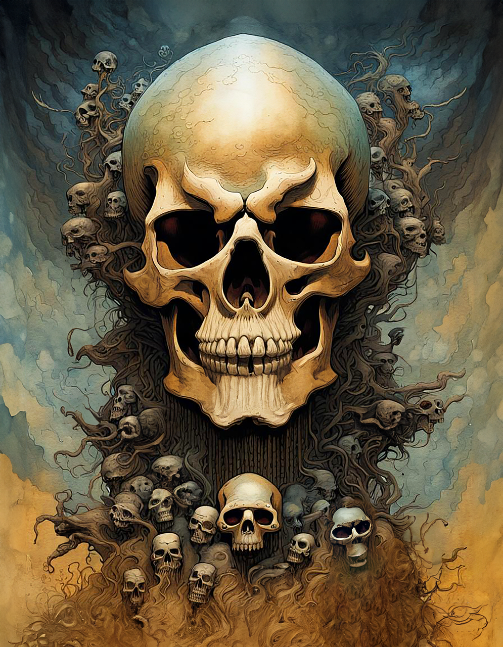 【オープニング 大放出セール】 Generated, Ai Download Skulls, Stock Royalty-Free Horror. 絵画