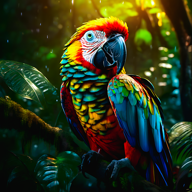 Download free HD stock image of Ai Generated Macaw Free ai generated macaw parrot illustration