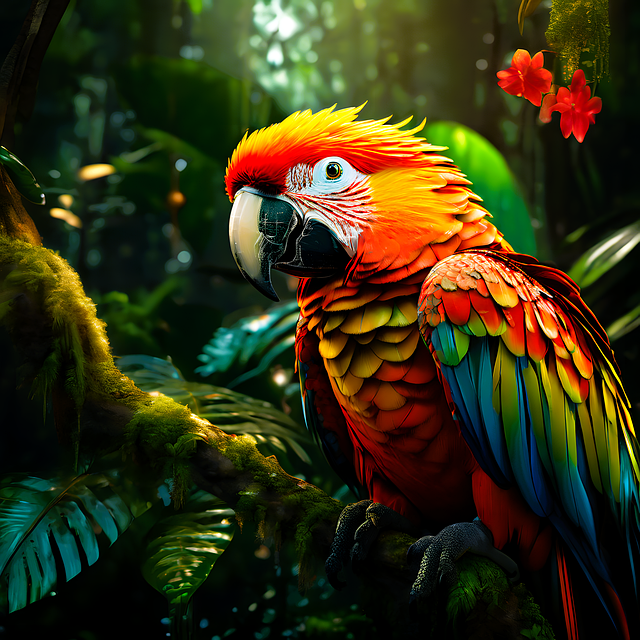 Free ai generated bird parrot illustration