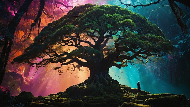 Free ai generated tree forest illustration