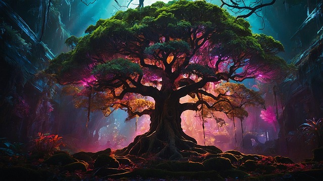 Free ai generated tree forest illustration