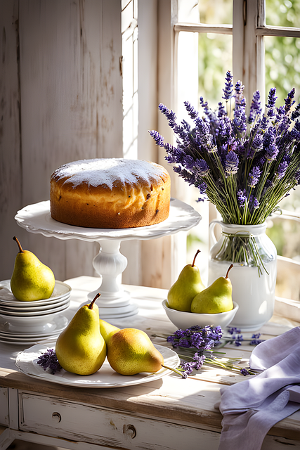 Free cakes pastries pears illustration