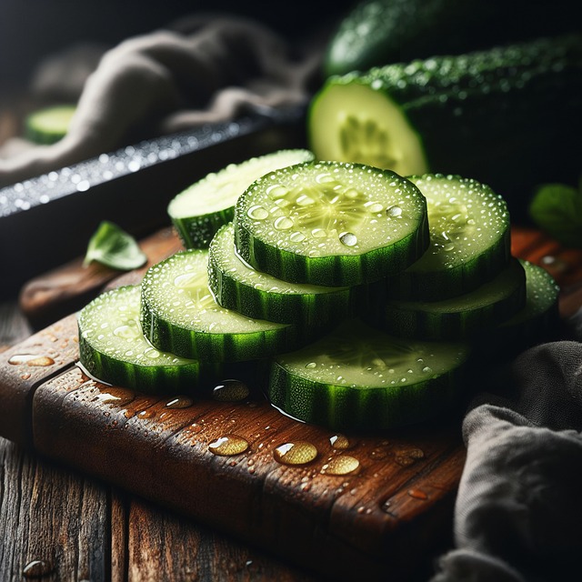 Free ai generated cucumber sliced illustration
