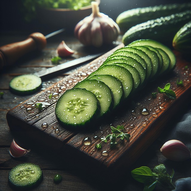 Download free HD stock image of Ai Generated Cucumber Free ai generated cucumber sliced illustration