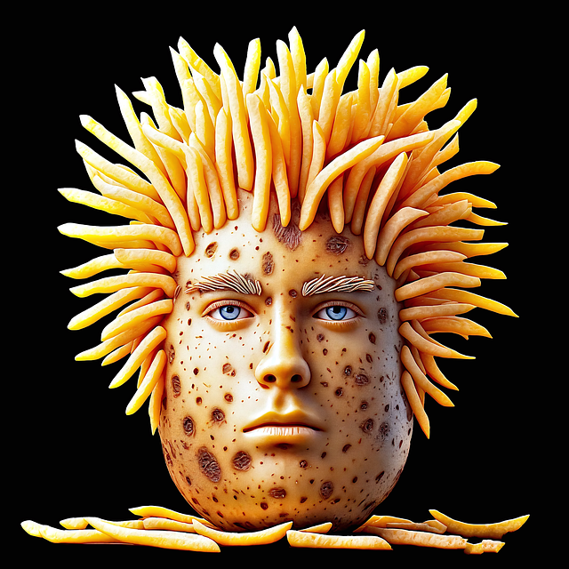 Free ai generated head potato illustration