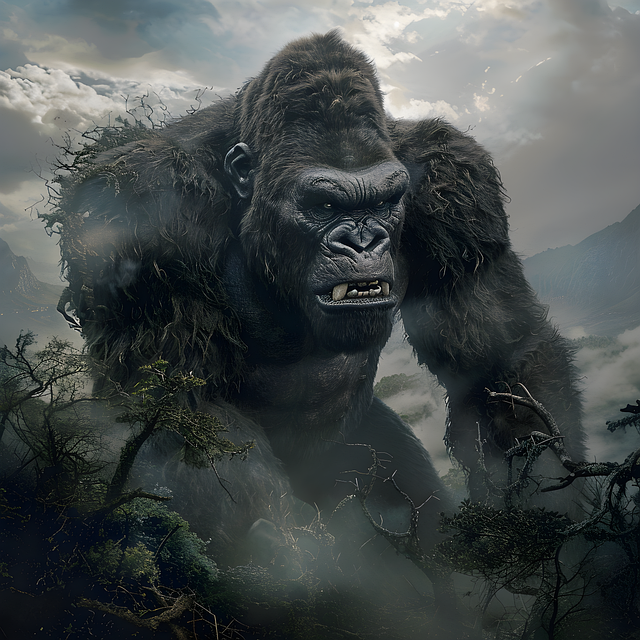 Download free HD stock image of Ai Generated Gorilla Free ai generated gorilla nature illustration