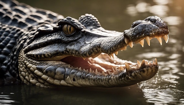 Free ai generated alligator river illustration