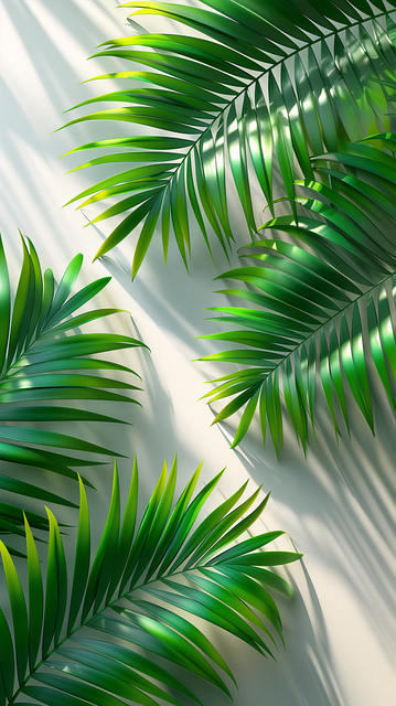 Free palm tree leaves illustration