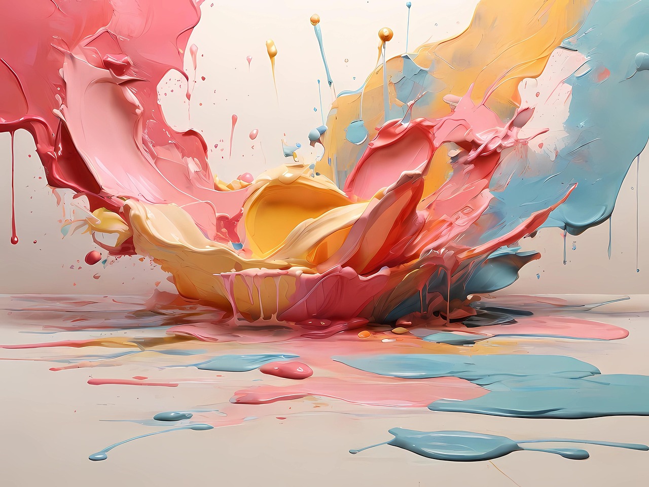 Tableau art éclaboussure de couleurs d'art abstrait - TenStickers