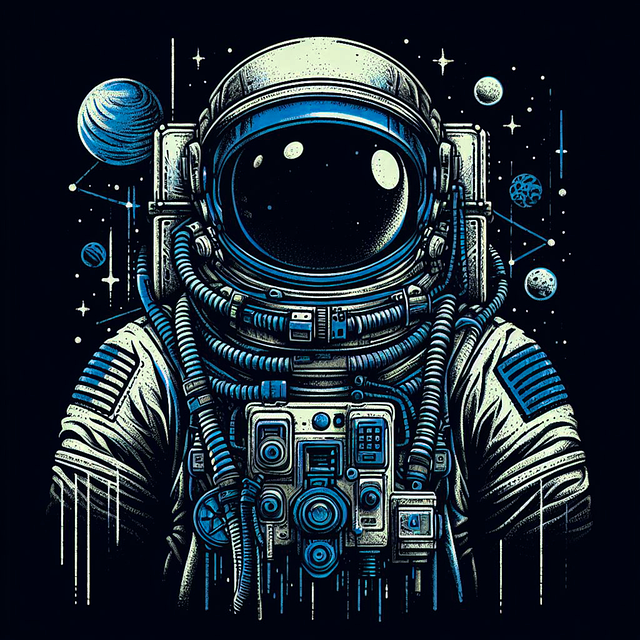 Free astronaut space stars illustration