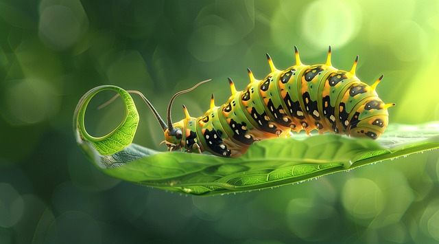 Free ai generated caterpillar insect illustration