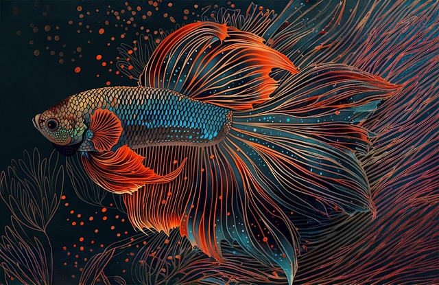 Free ai generated aquatic fish illustration