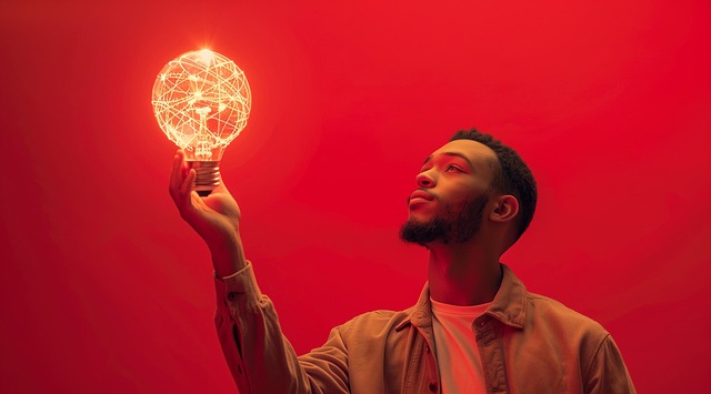 Free ai generated man light bulb illustration